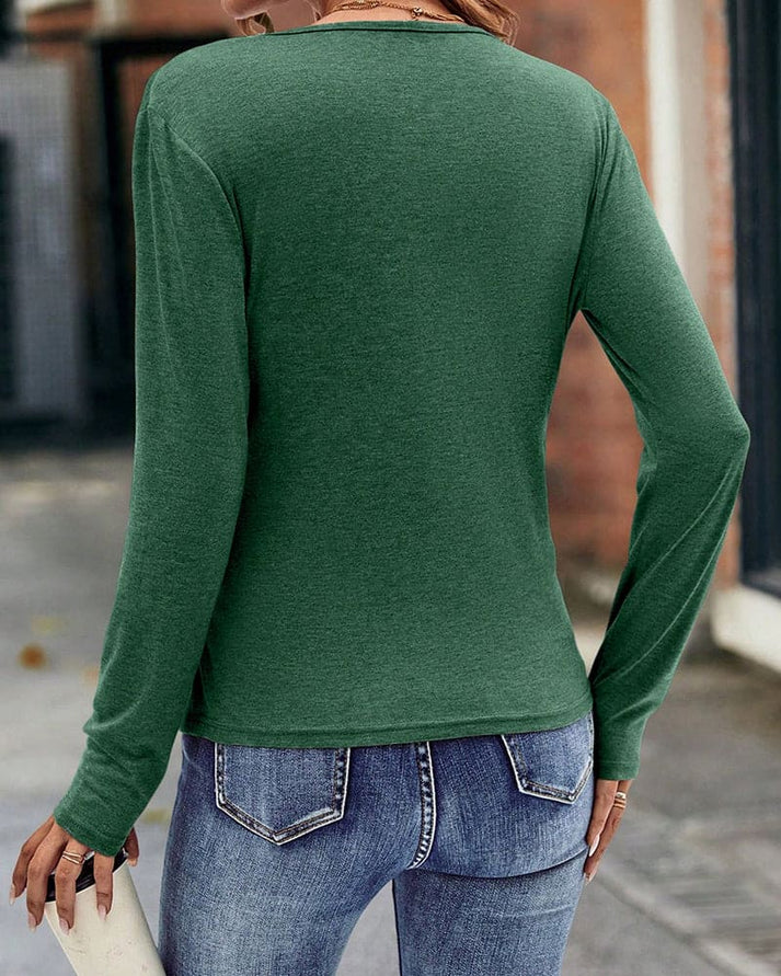Brylee® | Long Sleeve Wrap Blouse With V-Neck
