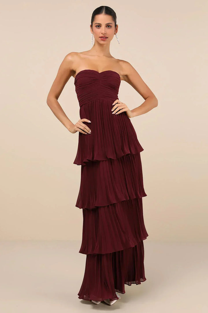 Valeria® | Elegant Strapless Maxi Dress