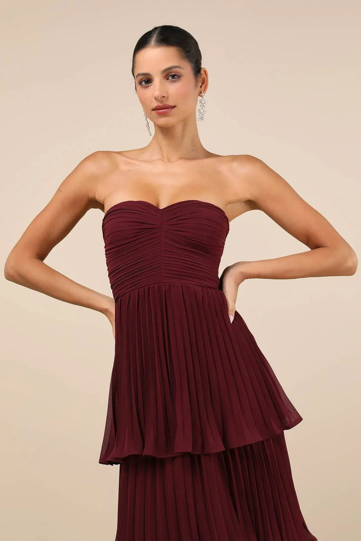 Valeria® | Elegant Strapless Maxi Dress