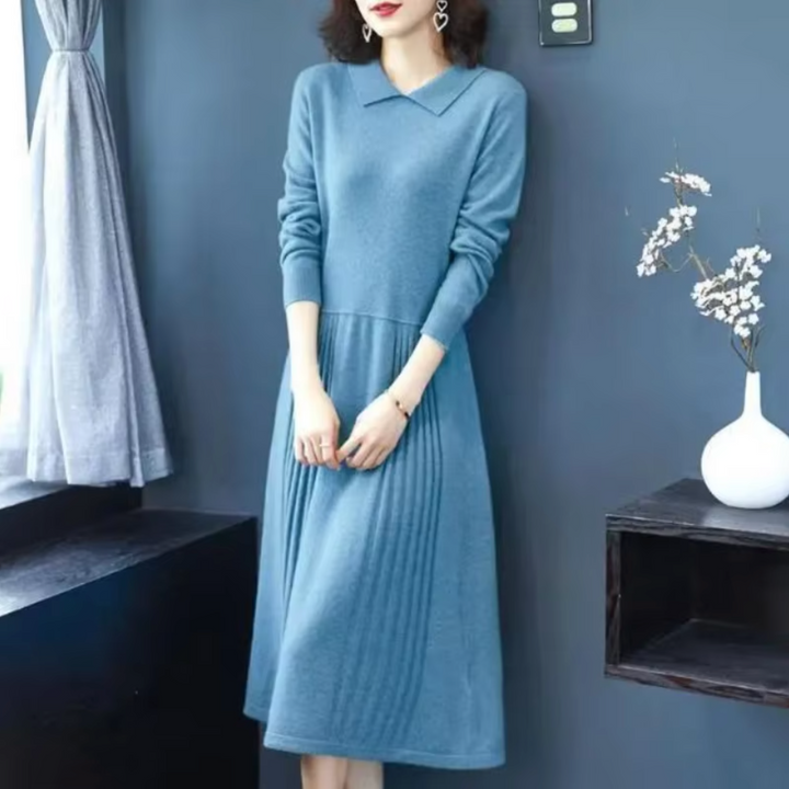 Lorena® | Knitted dress with collar for women