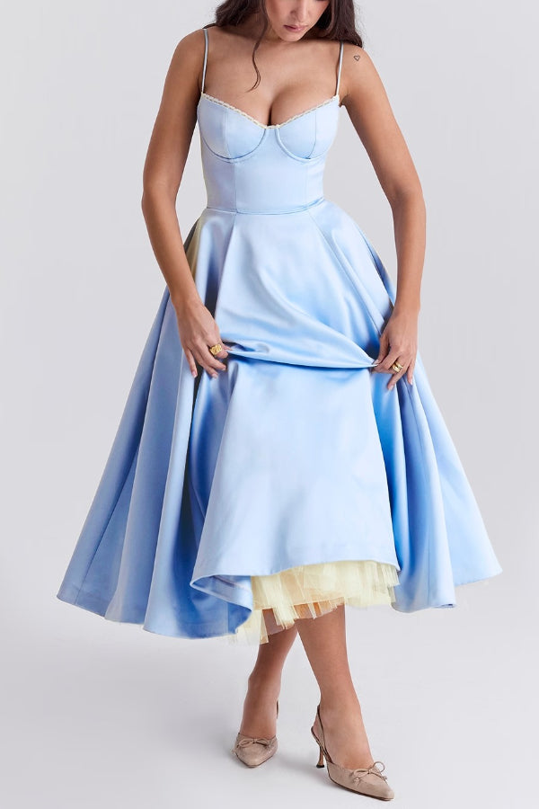 Lorraine® | Strapless V-neck sleeveless tutu maxi dress