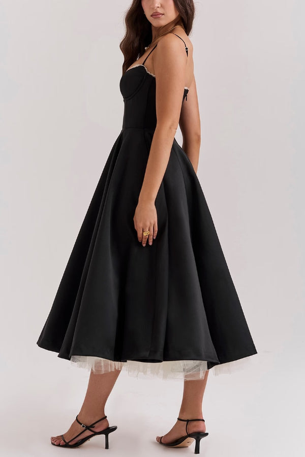 Lorraine® | Strapless V-neck sleeveless tutu maxi dress