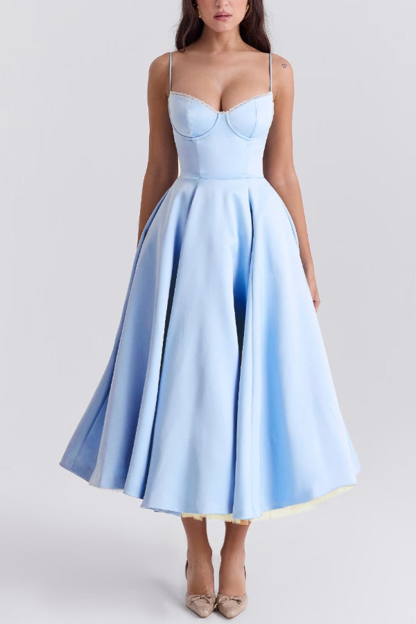 Lorraine® | Strapless V-neck sleeveless tutu maxi dress
