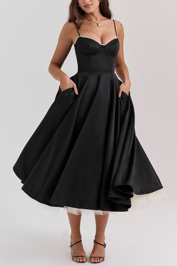 Lorraine® | Strapless V-neck sleeveless tutu maxi dress