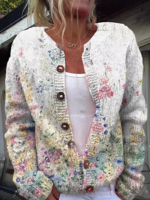 Cinthia | Cardigan with a floral motif