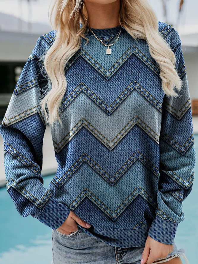 Katia | Geometric Casual Sweatshirt