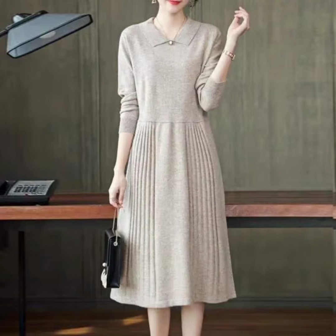 Lorena® | Knitted dress with collar for women