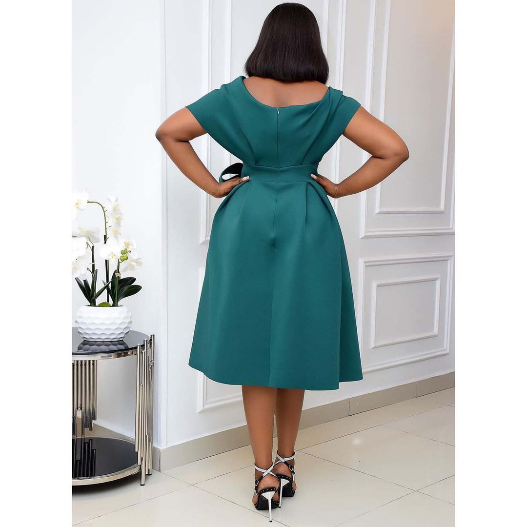 Samanta® | Graceful V-Neck Slim Evening Dress