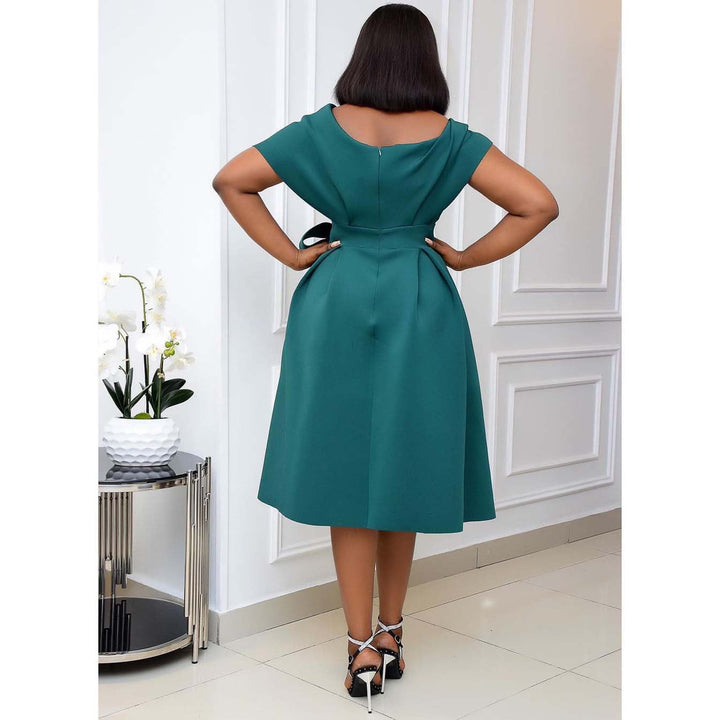 Samanta® | Graceful V-Neck Slim Evening Dress