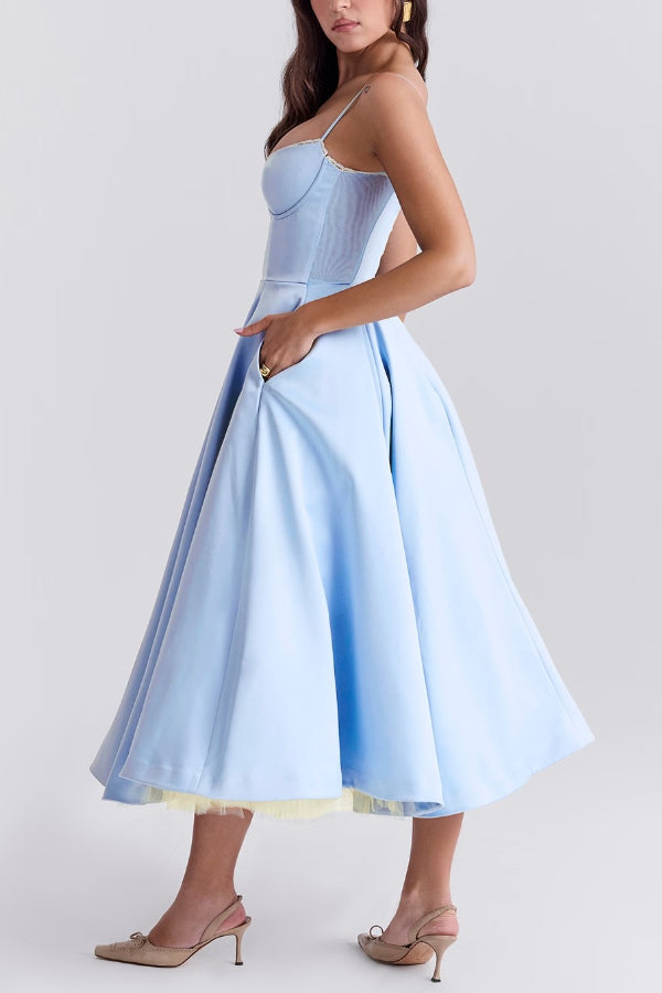 Lorraine® | Strapless V-neck sleeveless tutu maxi dress