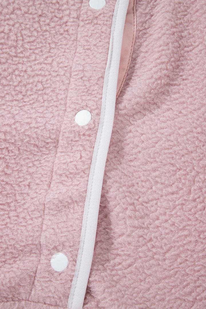 Natalia | Long-sleeved sweatshirt with a half-length snap fastening and side slit pockets