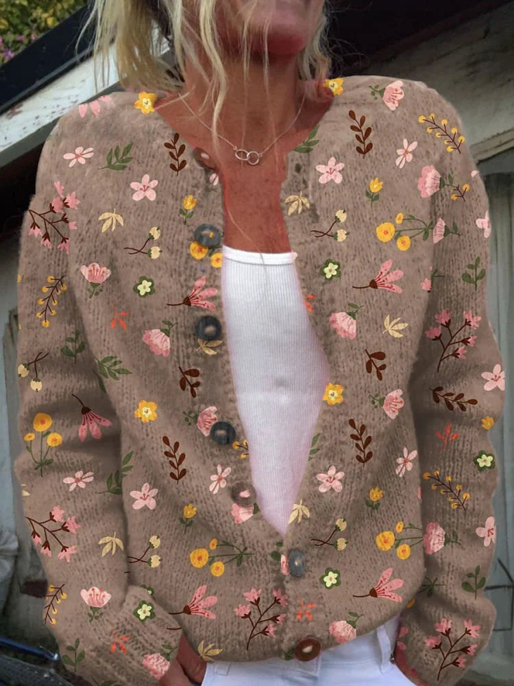 Cinthia | Cardigan with a floral motif