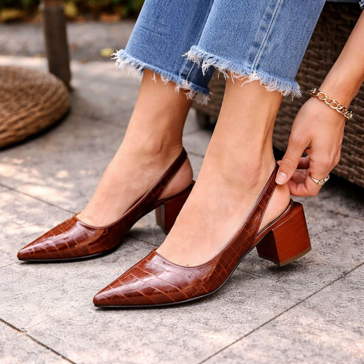 Bella™| Pointed Toe Slingback Low Heels