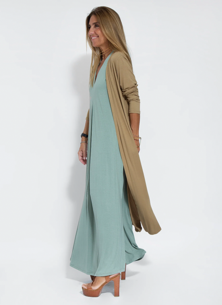 Yazmín® | Long Slimming Dress And Vest Set