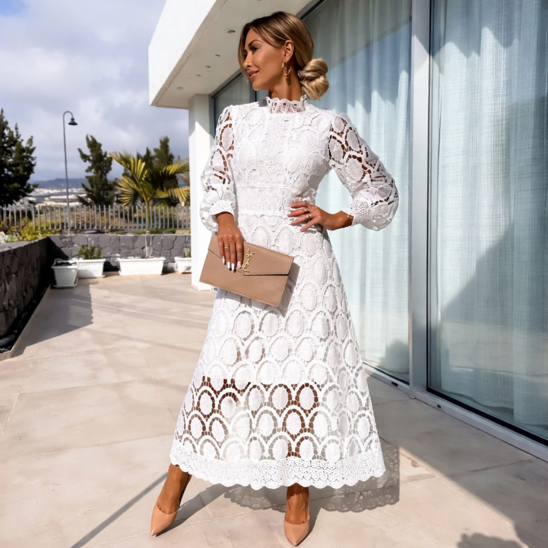 Blair™ | Chic Lace Elegant Cocktail Party Midi Dress