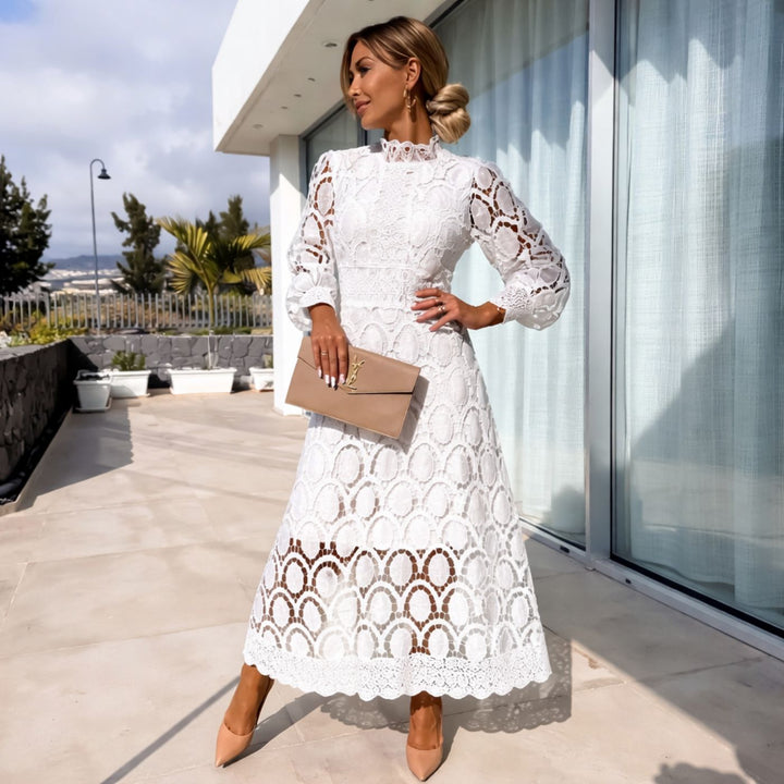 Blair™ | Chic Lace Elegant Cocktail Party Midi Dress