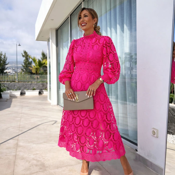 Blair™ | Chic Lace Elegant Cocktail Party Midi Dress