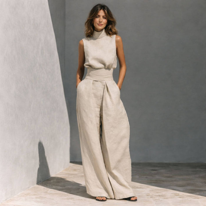 Cora™ | Elegant Sleeveless Wide Leg Jumpsuit