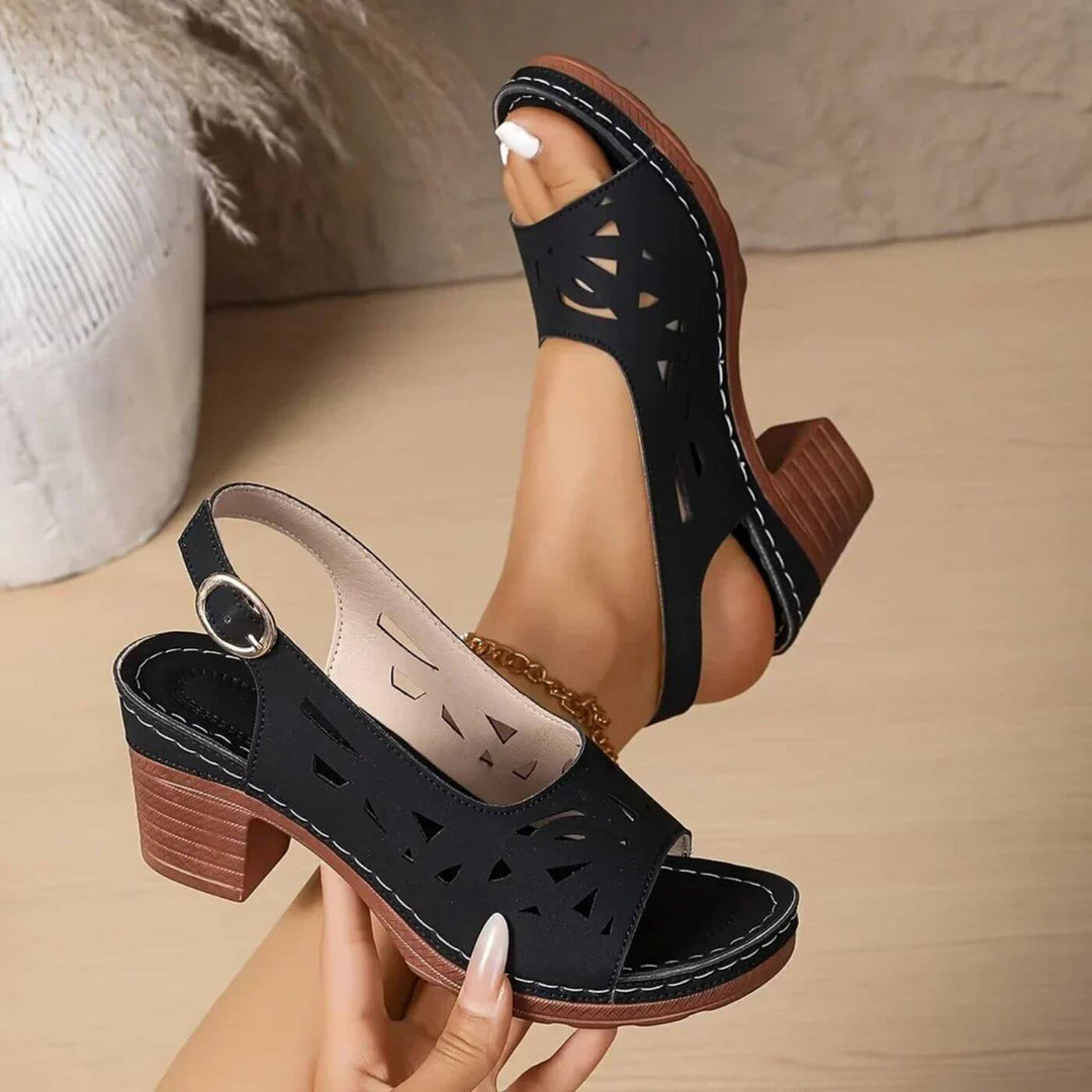 Daisy™| Chic Cut-Out Block Heel Summer Sandals