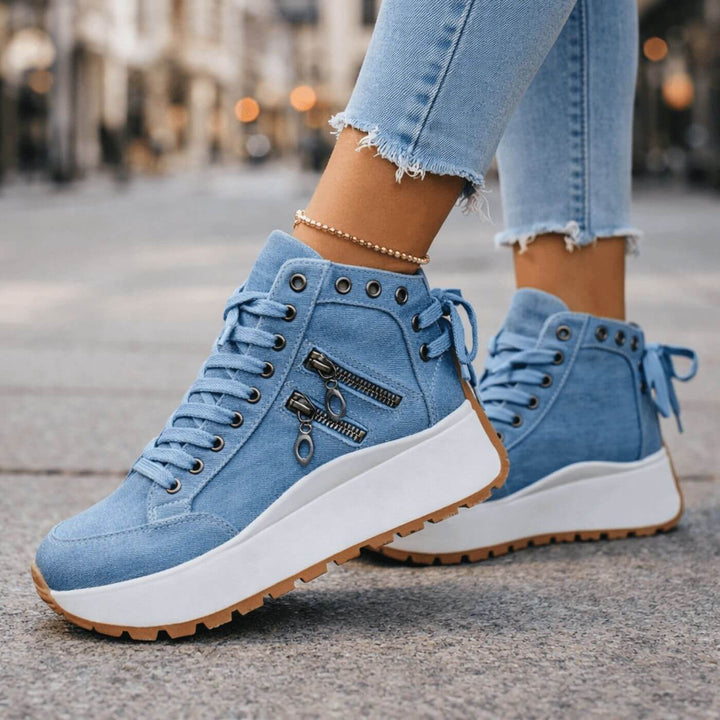 Daniela™| High Top Platform Sneakers with Zipper