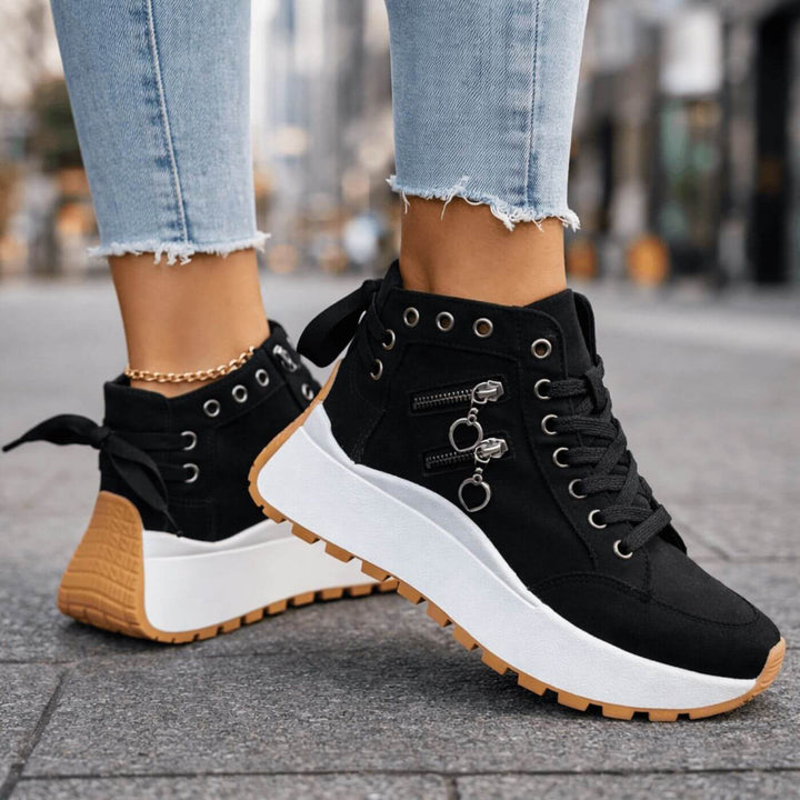 Daniela™| High Top Platform Sneakers with Zipper