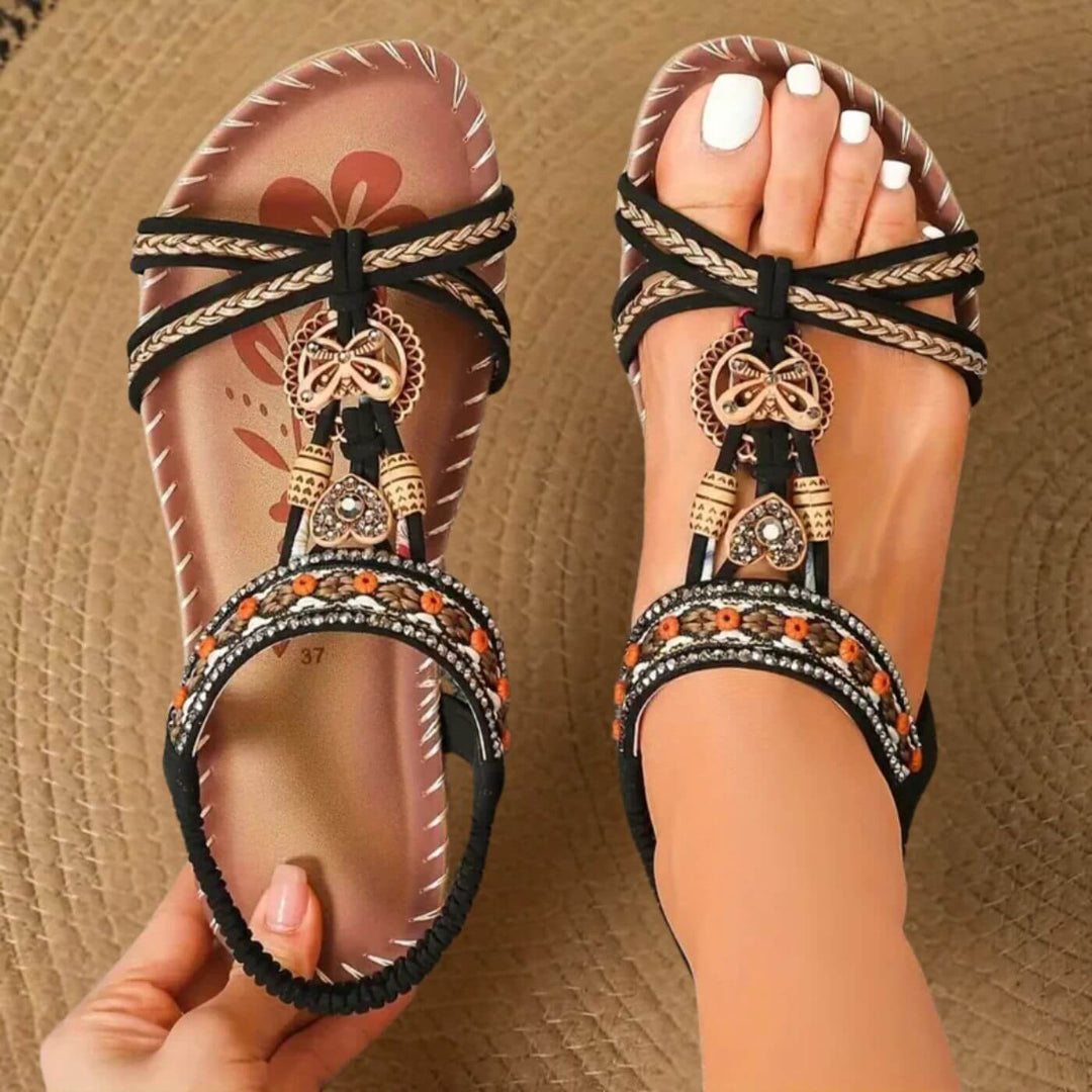 Eloise™| Casual Strappy Beaded Comfort Sandals