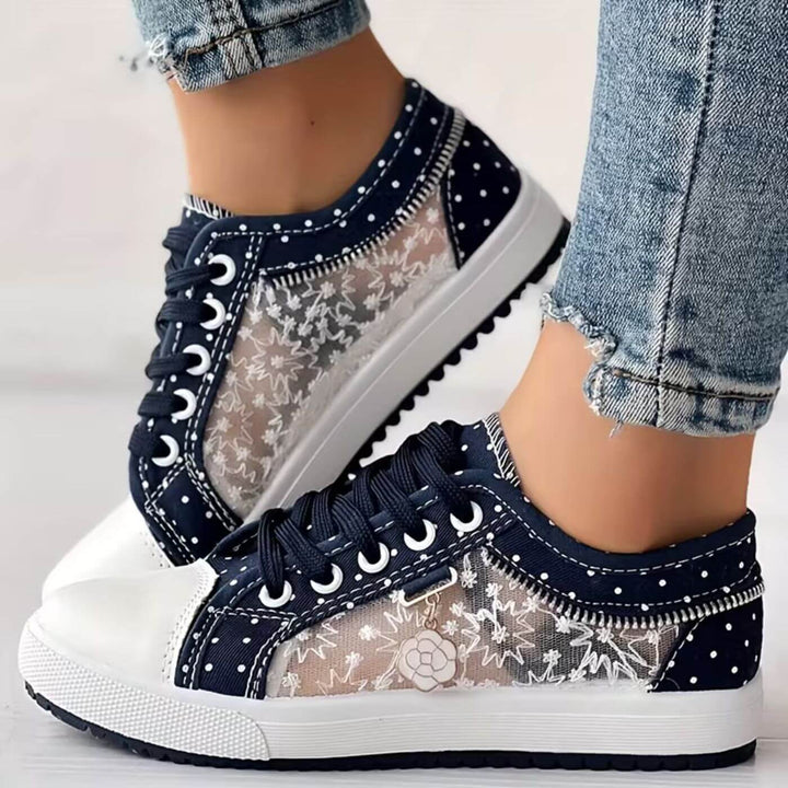 Ivy™| Breathable Lace Up Floral Mesh Sneakers