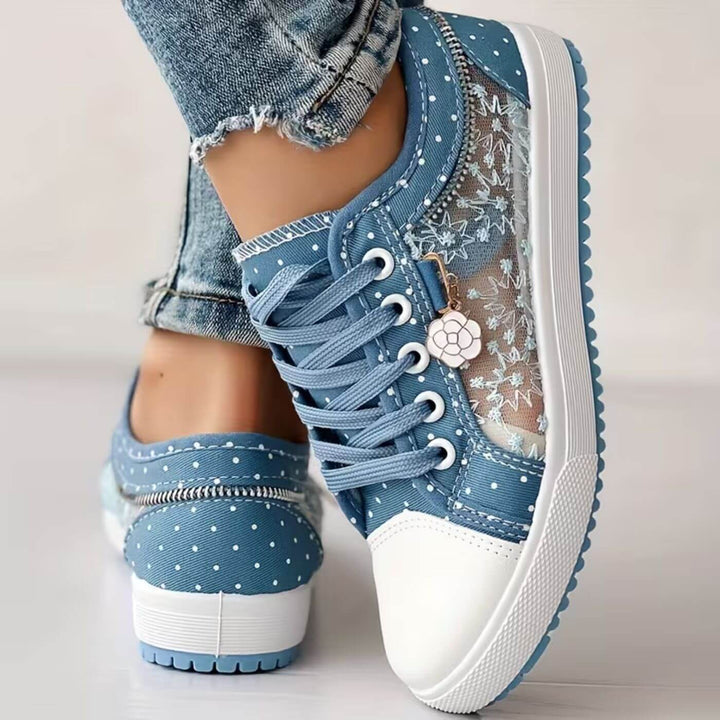 Ivy™| Breathable Lace Up Floral Mesh Sneakers