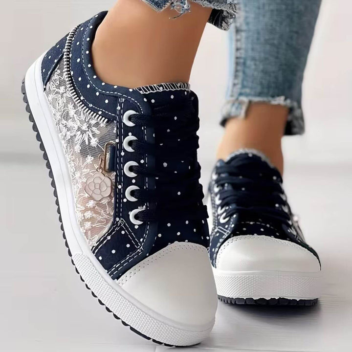 Ivy™| Breathable Lace Up Floral Mesh Sneakers