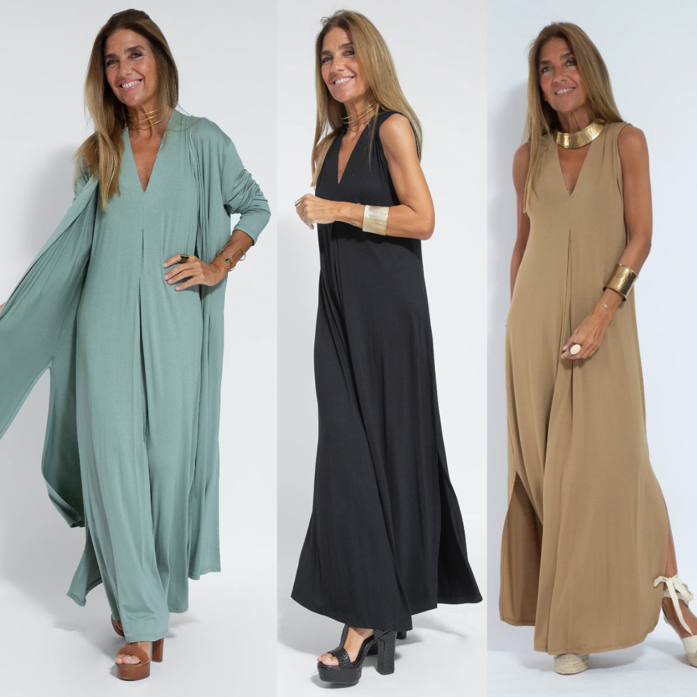 Yazmín® | Long Slimming Dress And Vest Set