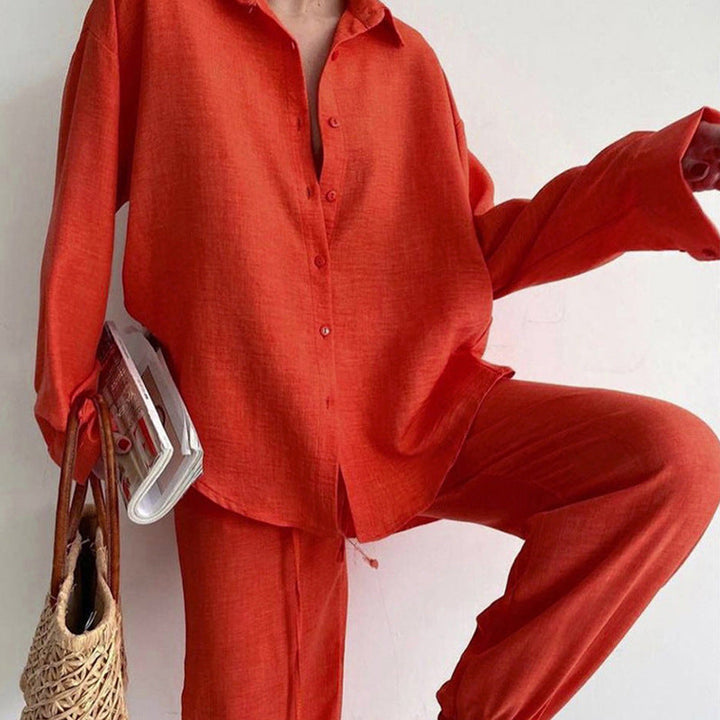 Hortensia® | Linen Set With Blouse And Other Trousers