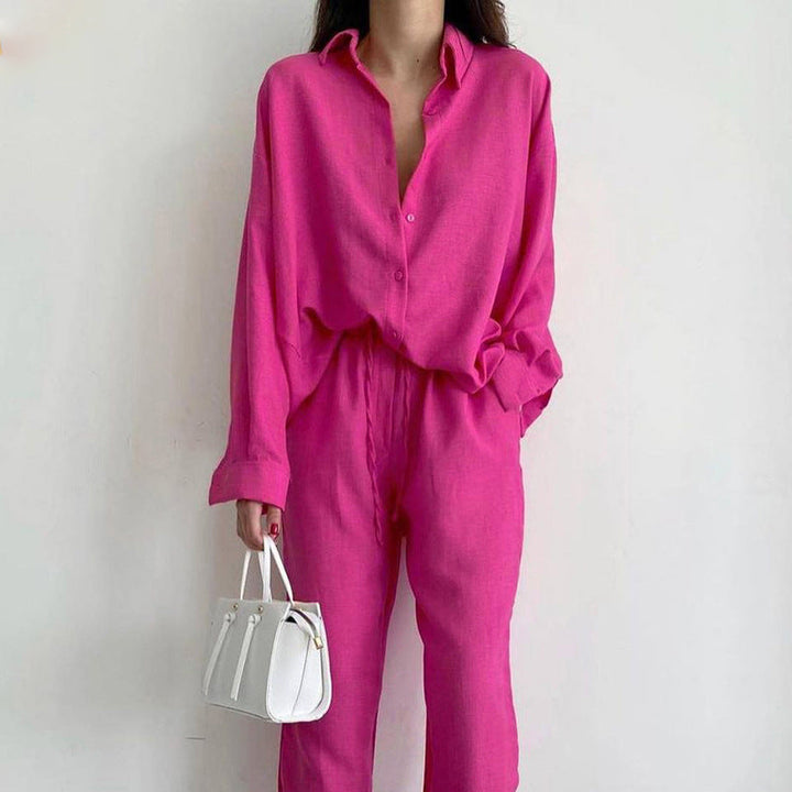 Hortensia® | Linen Set With Blouse And Other Trousers