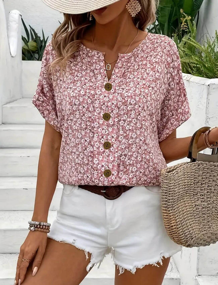 Madeline™| Floral Button-Up Summer Blouse