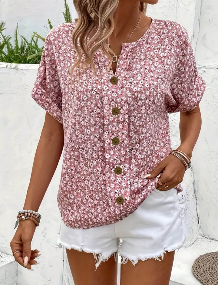 Madeline™| Floral Button-Up Summer Blouse