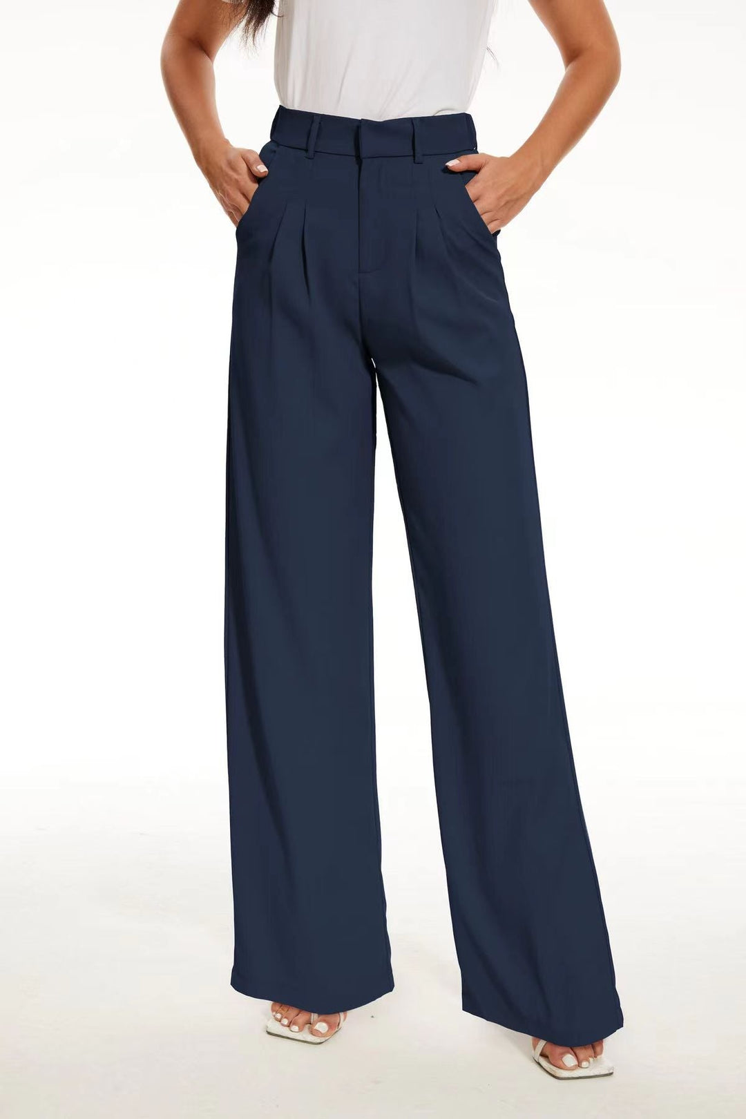 Abigail® | Waffle Fabric Wide Leg Trousers