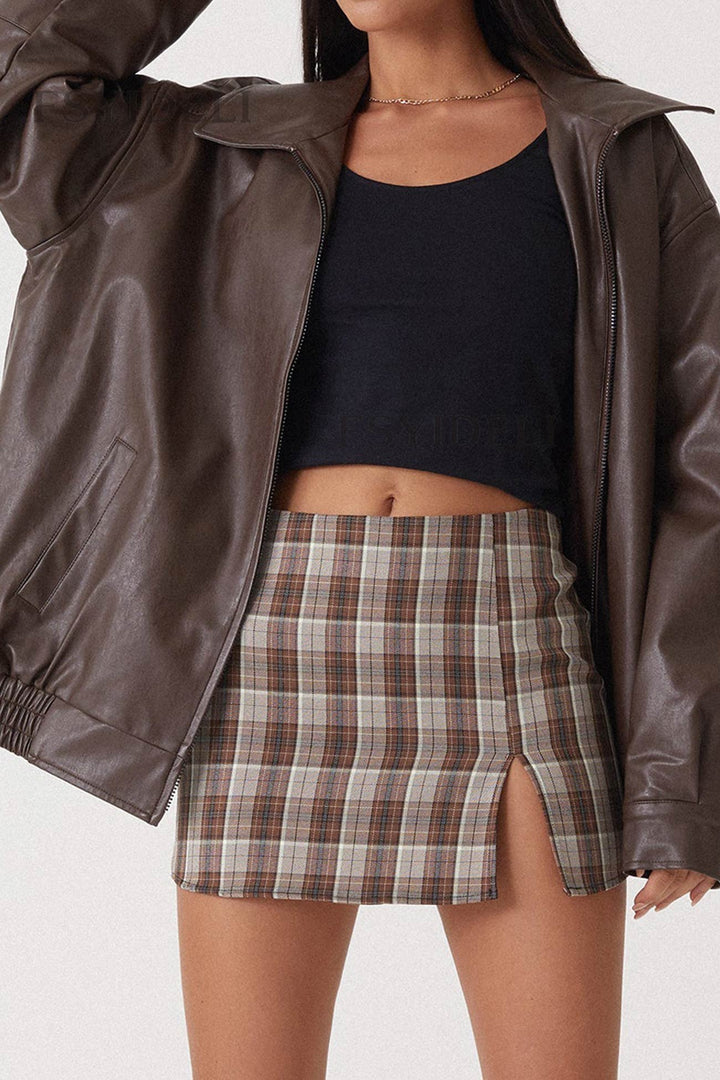 Celine | Retro solid PU jacket