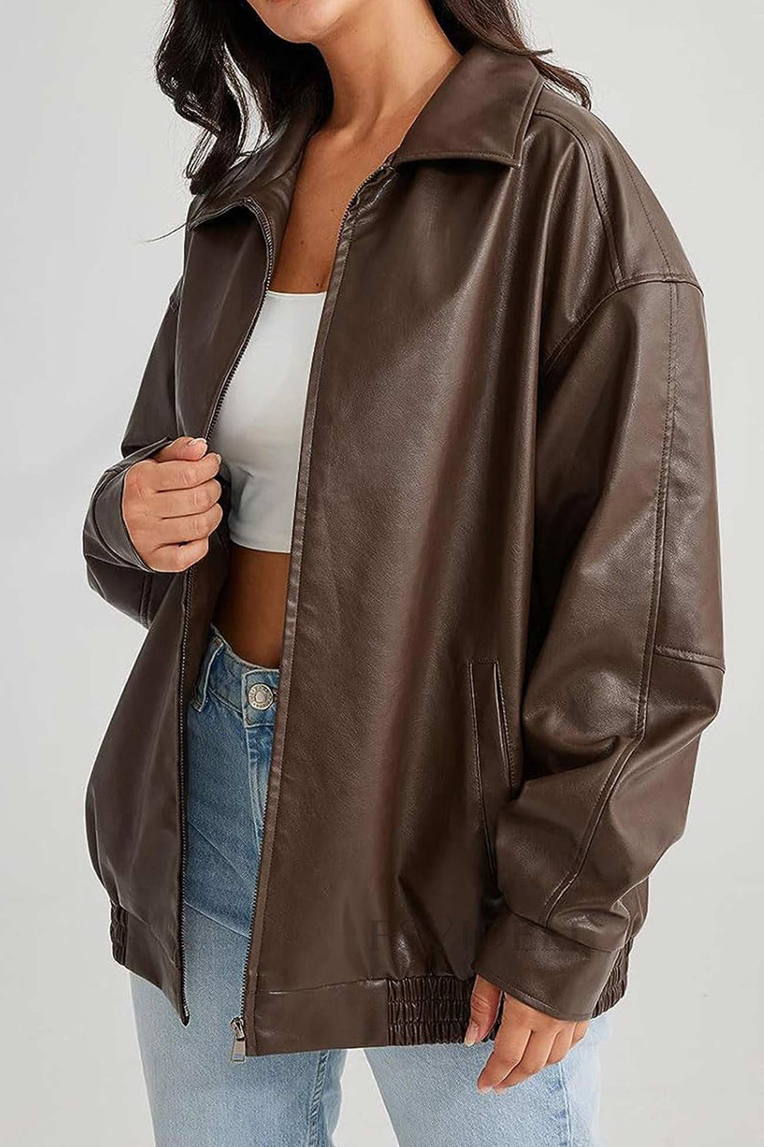 Celine | Retro solid PU jacket