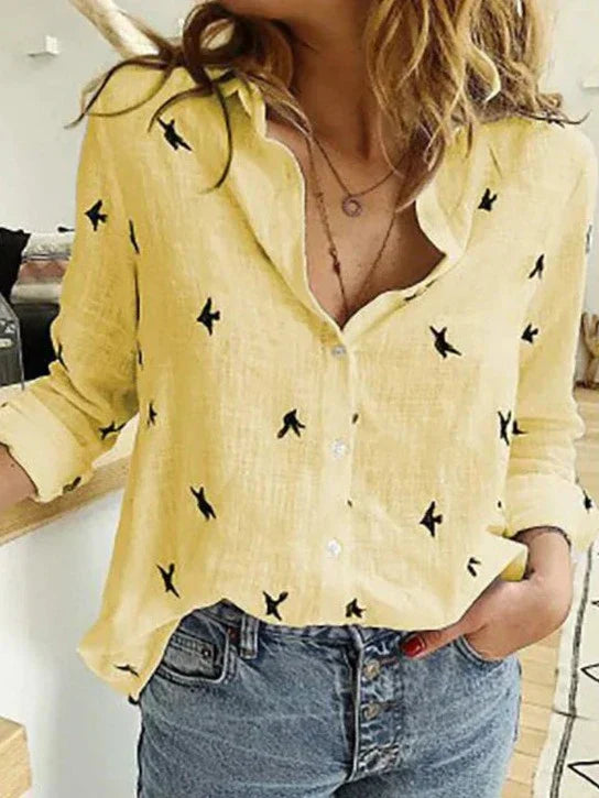 Rosa® | Elegant, Casual Women's Shirt With Long Sleeves Made Of Cotton And Linen