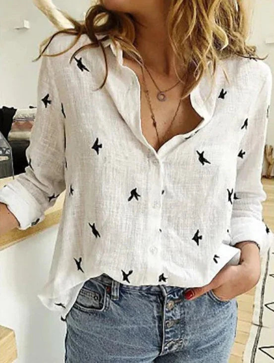 Rosa® | Elegant, Casual Women's Shirt With Long Sleeves Made Of Cotton And Linen