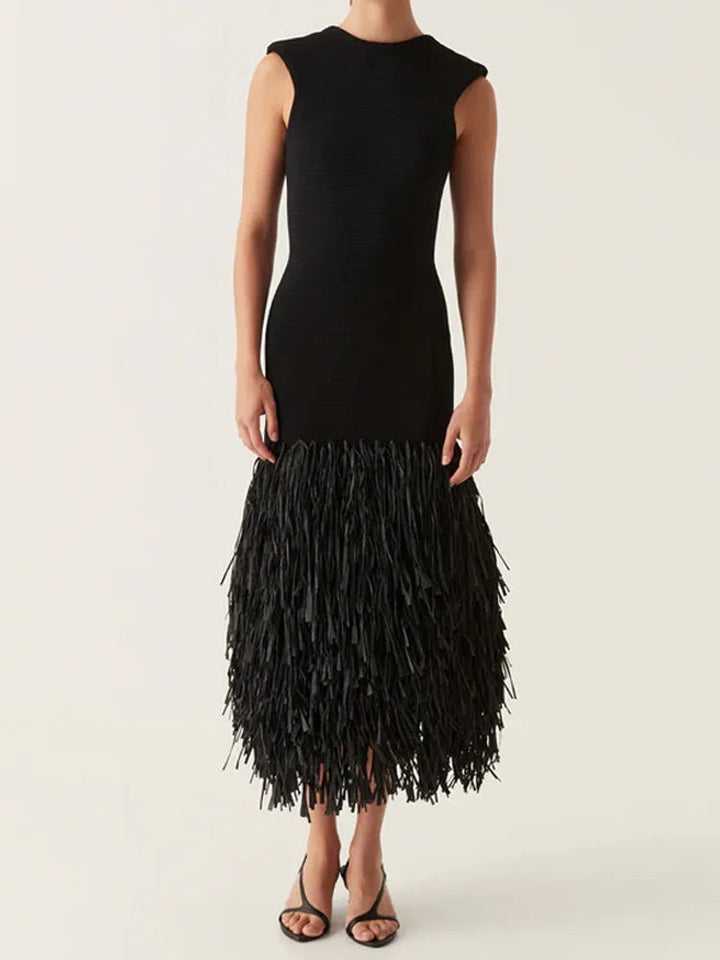 Helga® | Long dress with fringes
