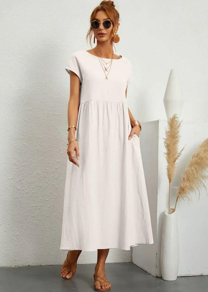 Stella™| Casual Flowy Midi Dress with Pockets