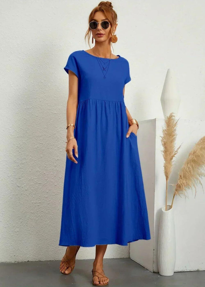 Stella™| Casual Flowy Midi Dress with Pockets