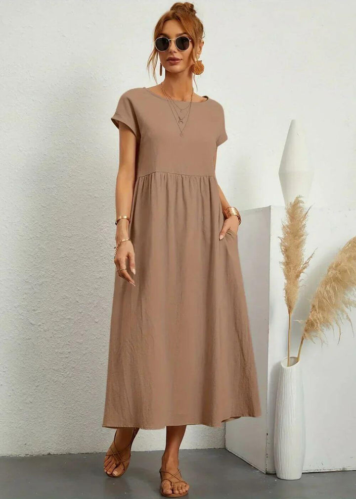 Stella™| Casual Flowy Midi Dress with Pockets