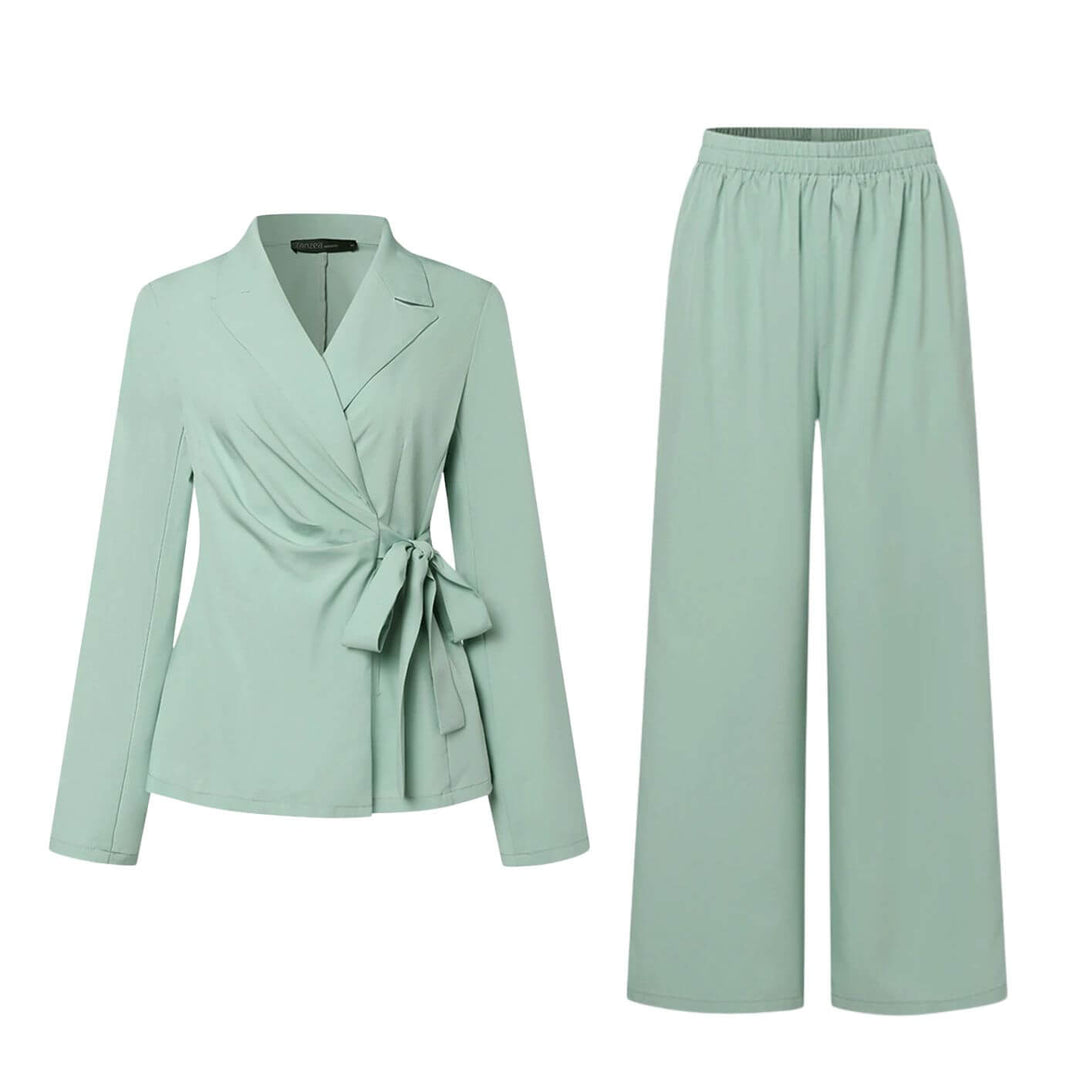 Tiffany™| Belted Blazer and Trousers Set