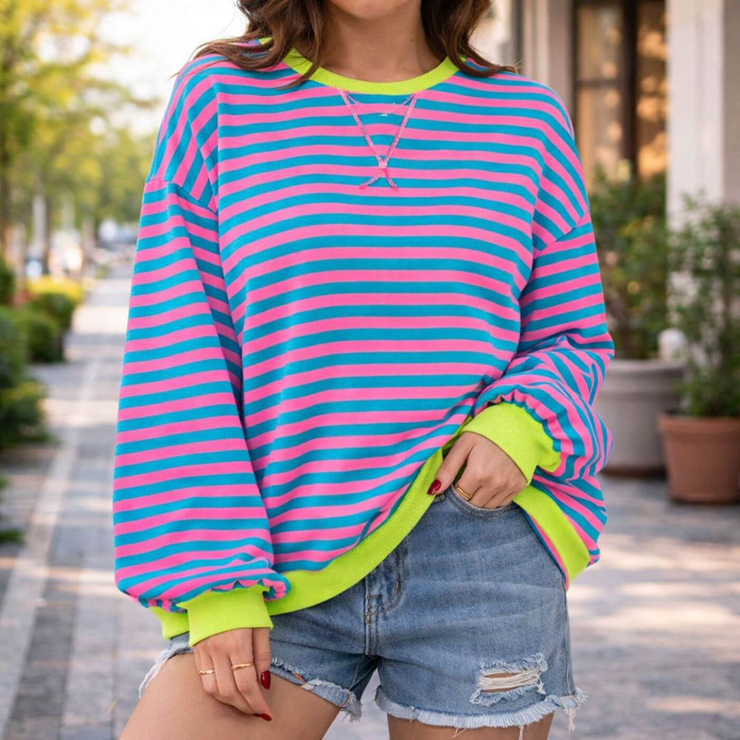 Valerie™| Oversized Striped Casual Sweatshirt