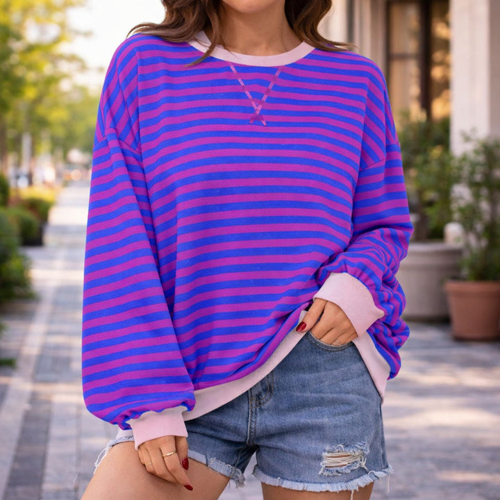 Valerie™| Oversized Striped Casual Sweatshirt