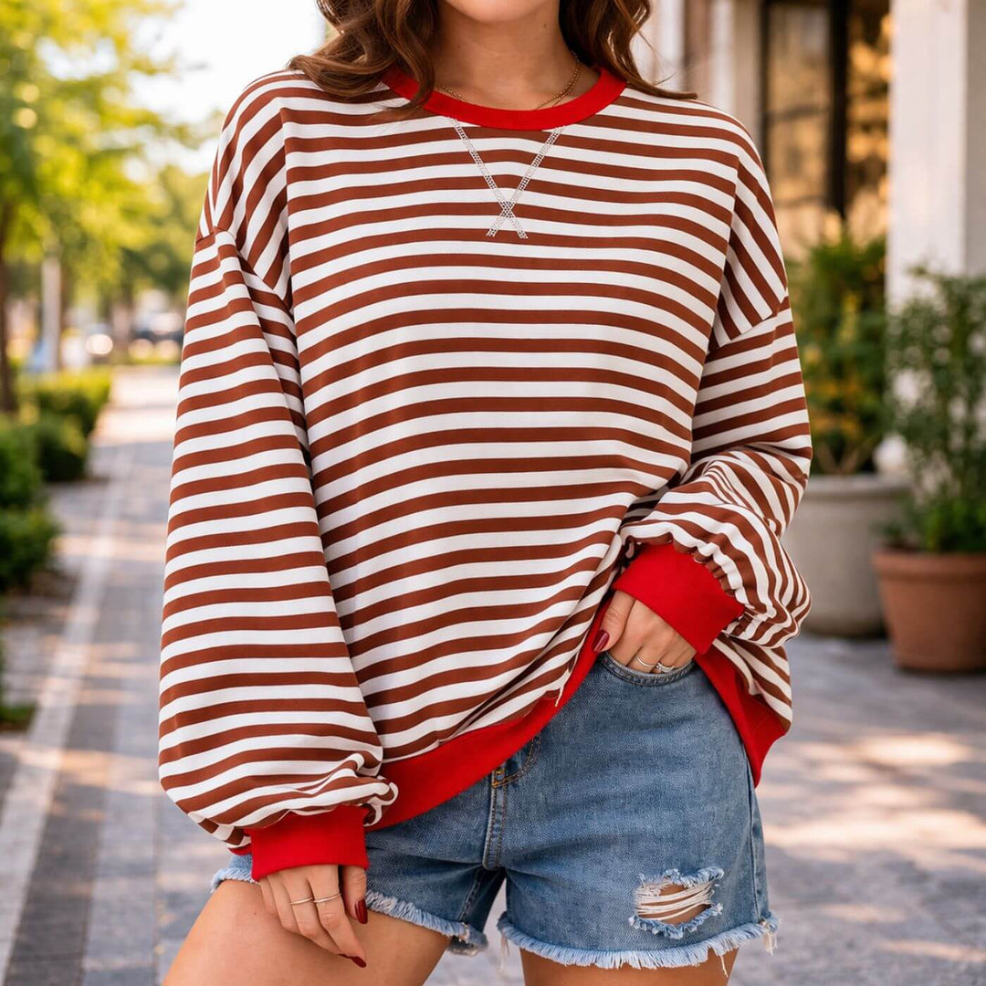 Valerie™| Oversized Striped Casual Sweatshirt
