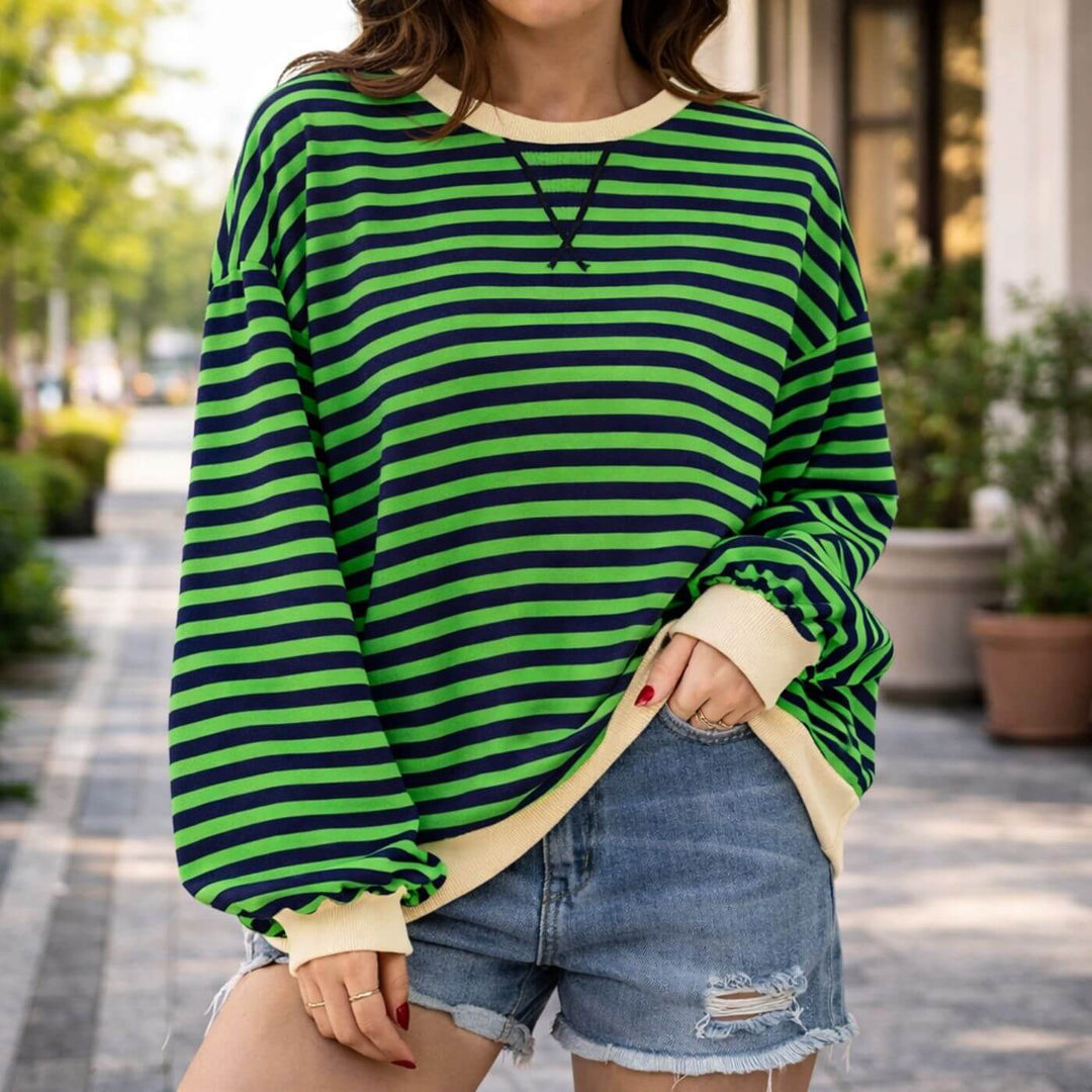Valerie™| Oversized Striped Casual Sweatshirt