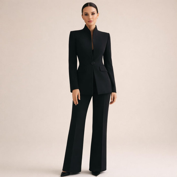 Veronica™| Modern Minimalist Black Two Piece Suit for Women
