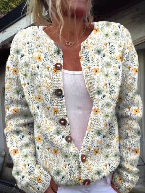 Cinthia | Cardigan with a floral motif
